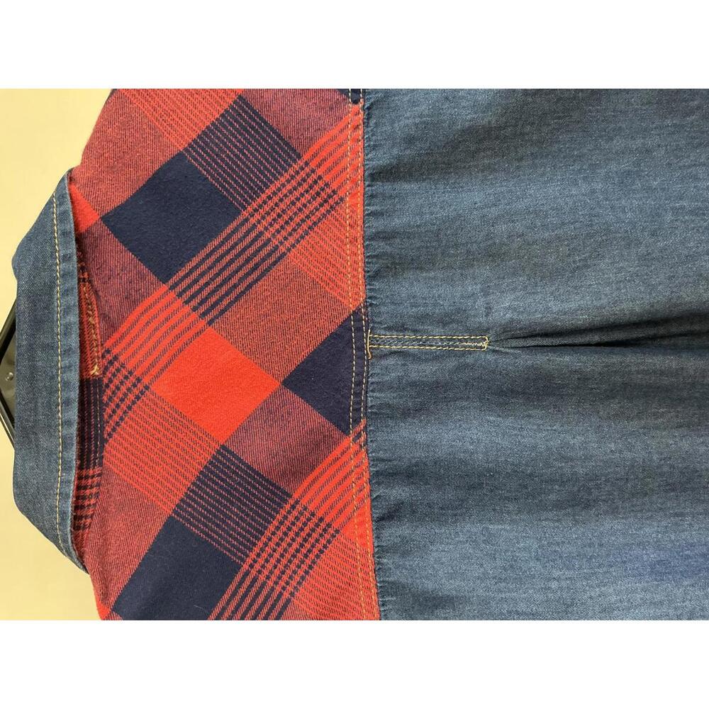 BDG Urban Outfitters Women's Denim and Plaid Button-Up Shirt Medium - Picture 6 of 7